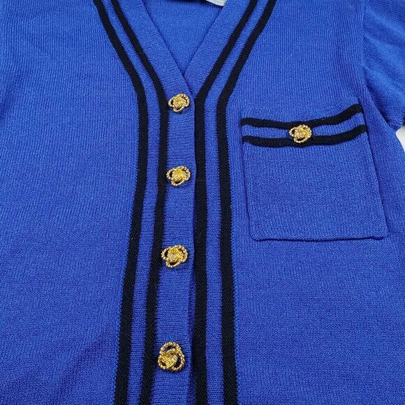 Liz Claiborne Small Cardigan Gold Braid Buttons - Picture 3 of 10
